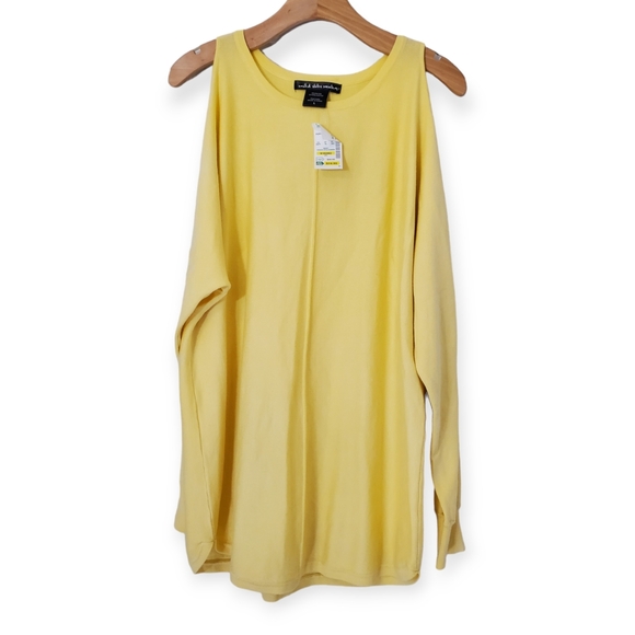 United States Sweaters Coldshoulder Ribbed 3/4 Sleeves and Hemline 🆕️✨️sz LG - Picture 6 of 9